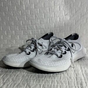 Allbirds Tree Dasher 2 running shoe in the white "Blizzard" colorway